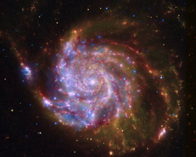 Spitzer-Hubble-Chandra: Composite of M101