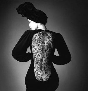 Marina Schiano, dress by Yves Saint Laurent, Paris